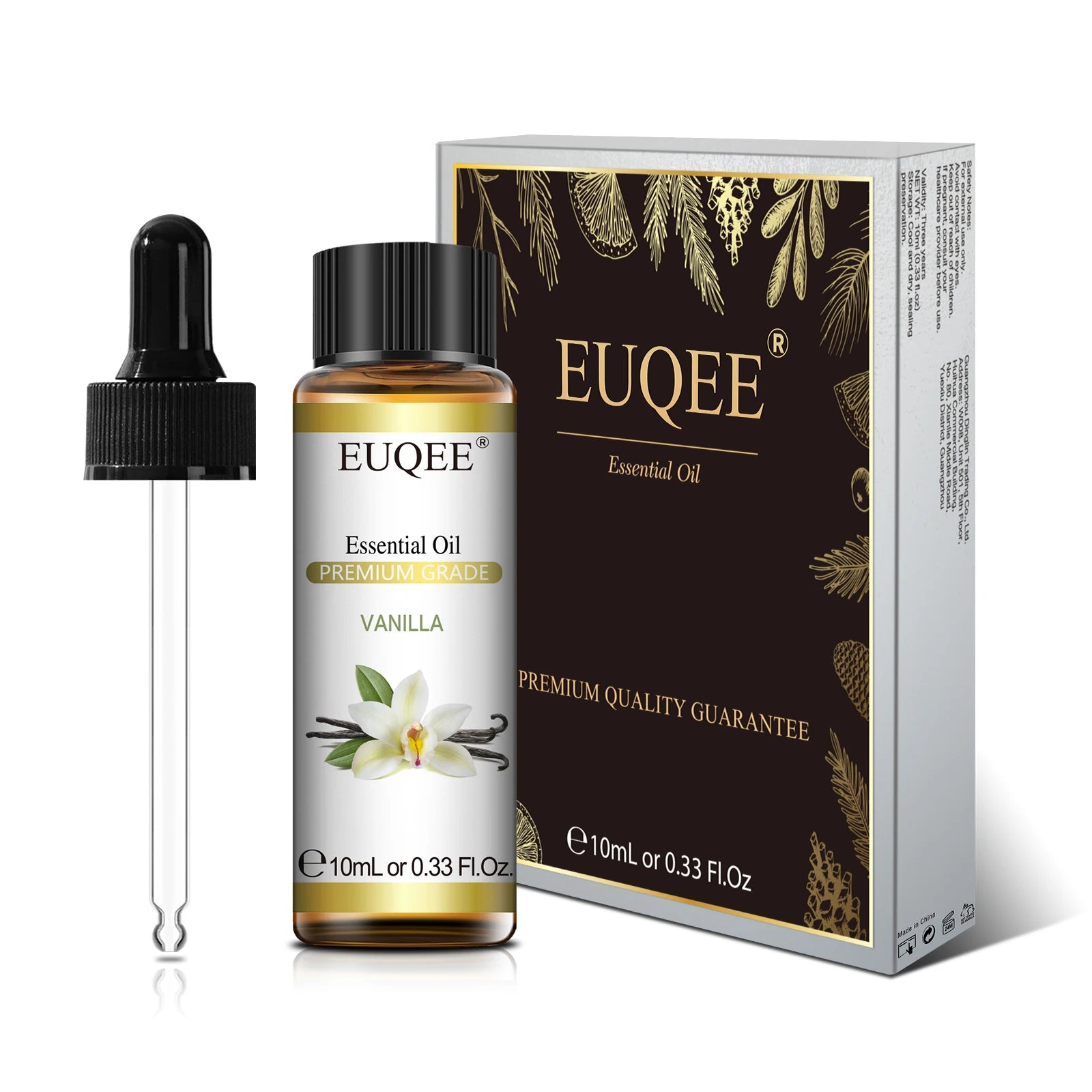 EUQEE 10ml Pure Natural Essential Oil Lavender Jasmine Eucalyptus Vanilla Sandalwood Sweet Orange Lemon Oregano Neroli Fragrance