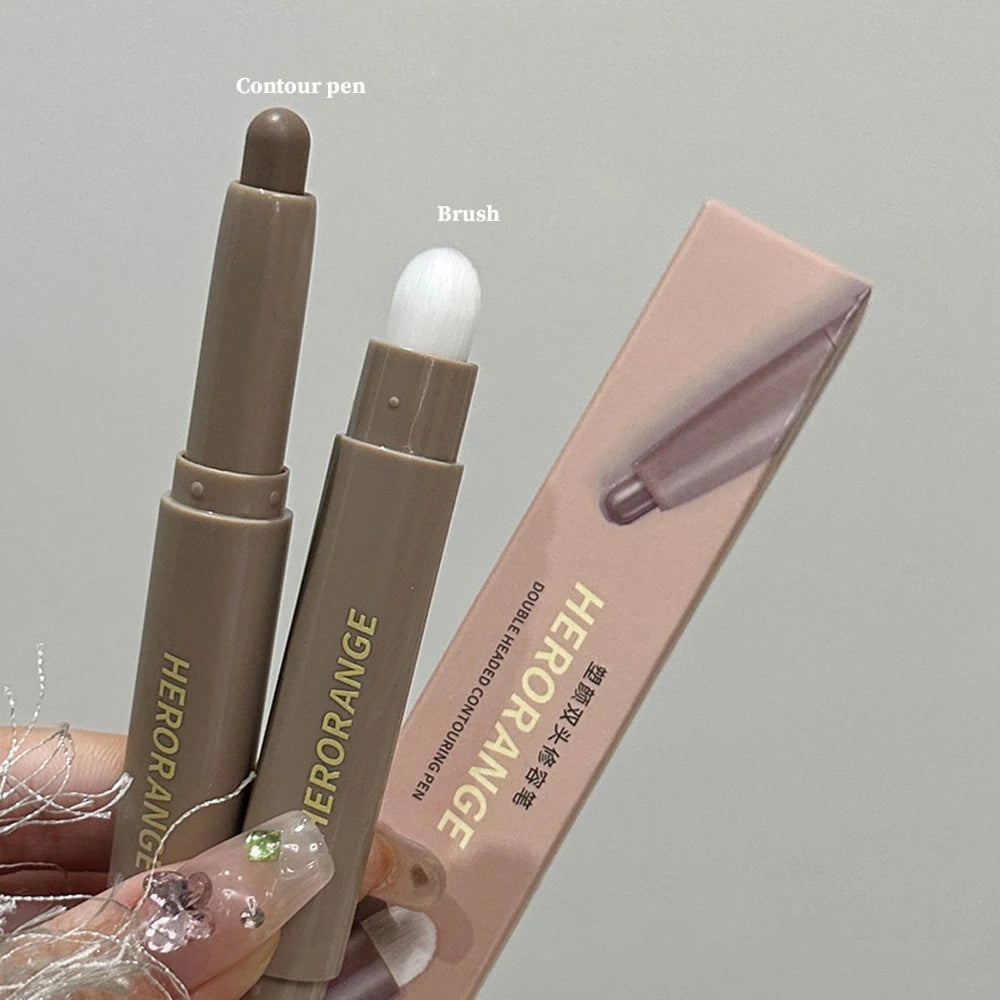 HERORANGE Double-ended Contour Pen for Contouring, Brightening with a Smudge Brush
