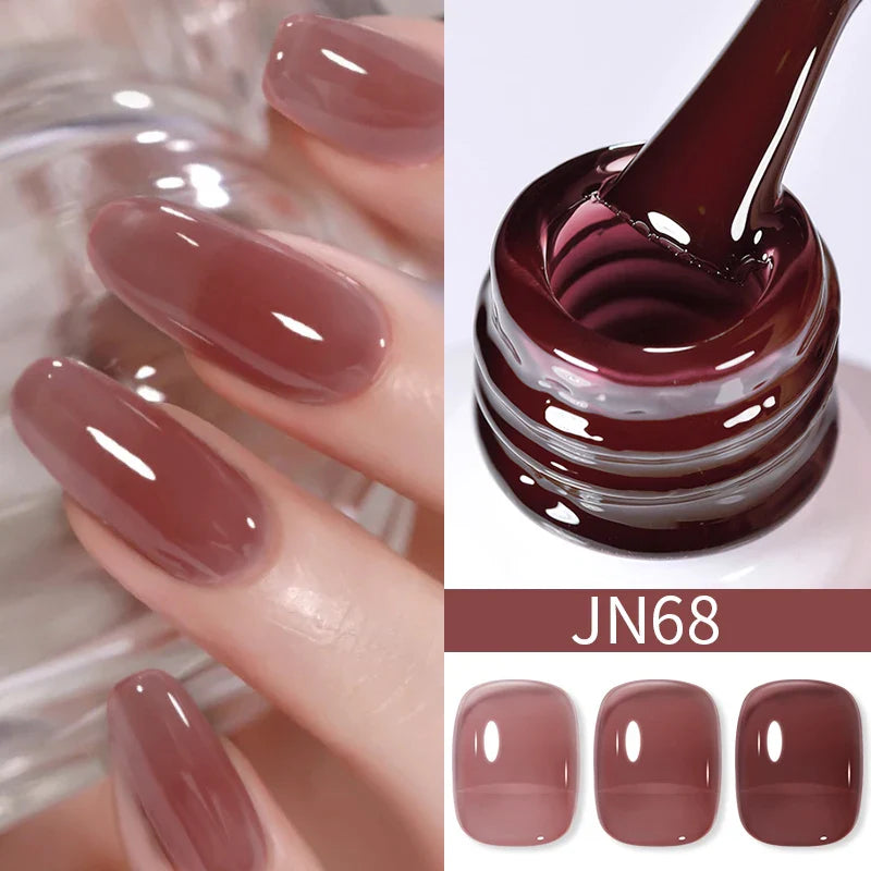 BORN PRETTY 10ml Blood Red Jelly Gel Nail Polish Halloween Nails Art Gel Polish Sheer Translucent Nail Gel for Winter Manicure