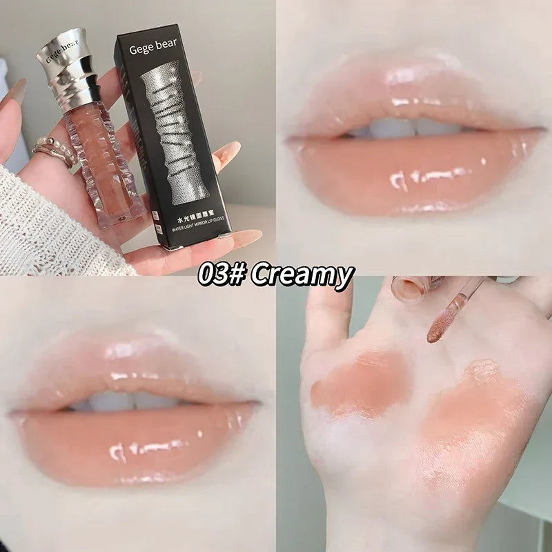 Fashion Shell Lip Gloss Long-lasting Hydrating Jelly Lip Oil Waterproof Non-fading Mirror Shimmer Blue Almond Lip Gloss Cosmetic
