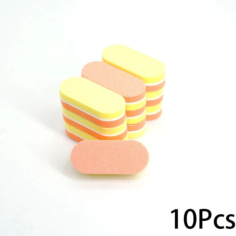 10/20/40Pcs Mini Nails Sponge File Buffer Block Double Color Buffing Sanding File Pedicure Manicure Tool Gel Suplies Accessories