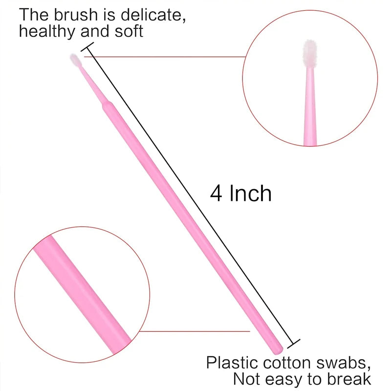 100pcs/lot S M L Size Disposable Cotton Soft Swab Eyelash Extension Microbrush Applicators Individual Mascara Micro Brush Sticks
