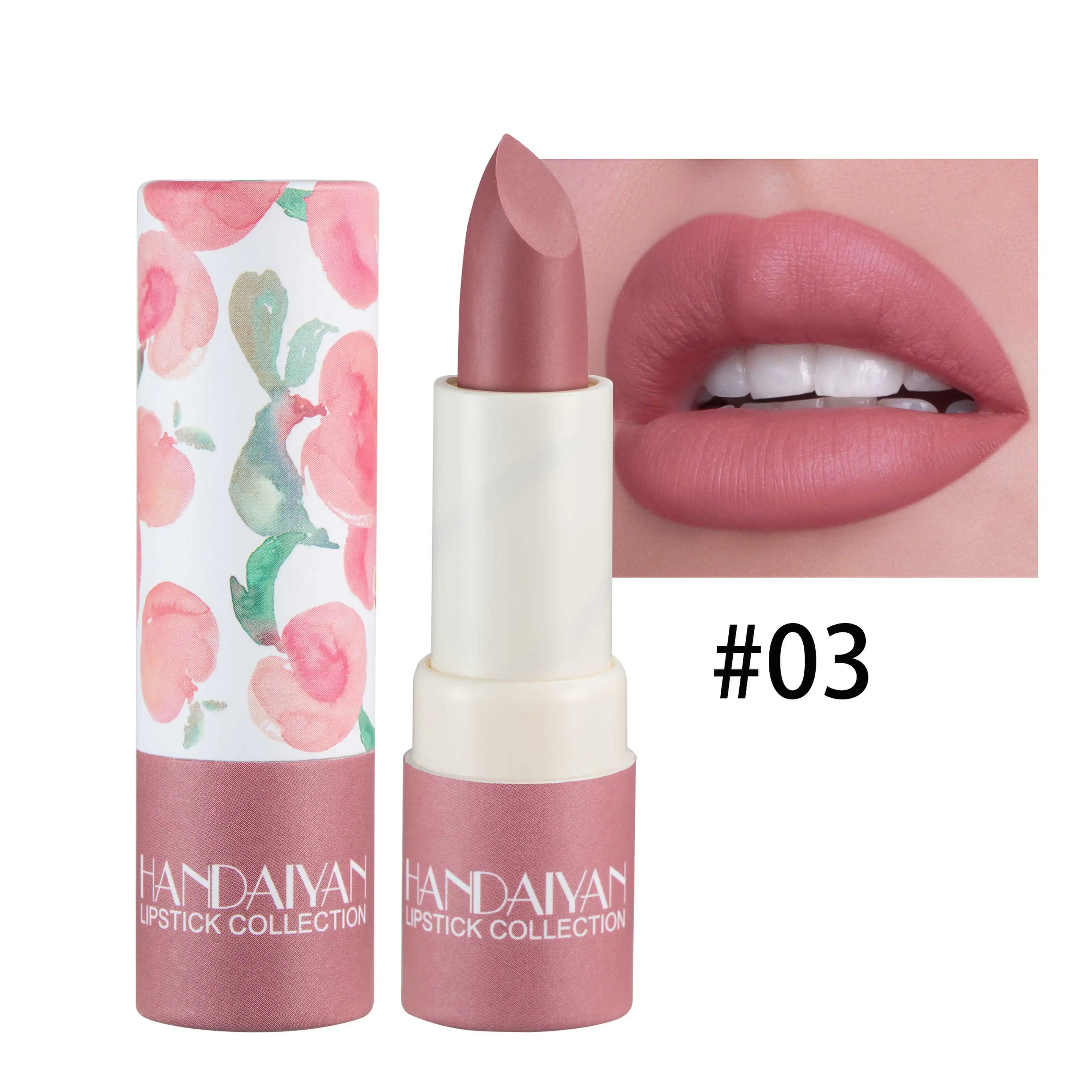 HANDAIYAN velvet texture and is not easy to fade. Naked color lipstick, matte paper tube lipstick