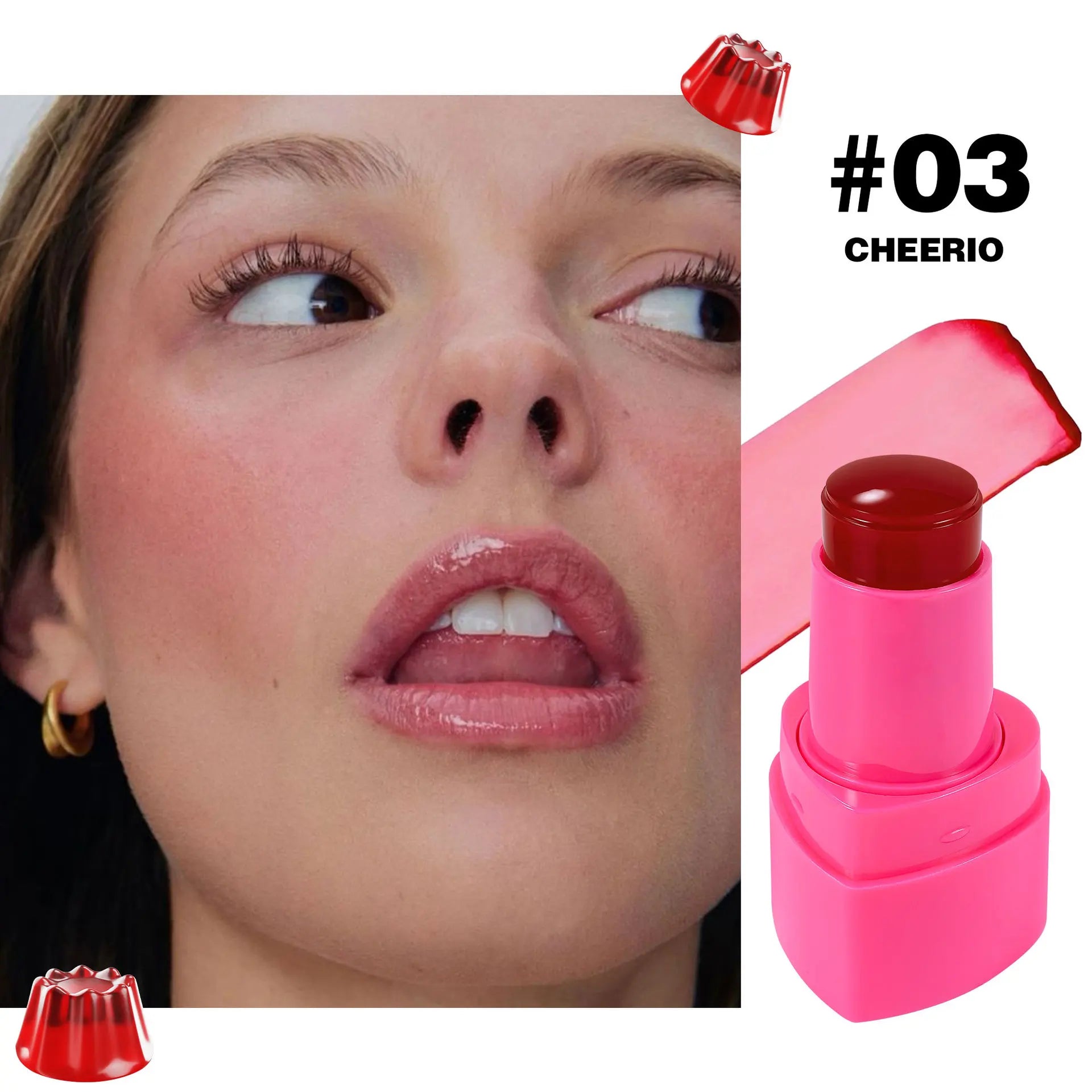 Lip Cheek Jelly Blush Stick Water Tint Lightweight Long Lasting Makeup Blusher Cosmetics Natural Flush Beauty
