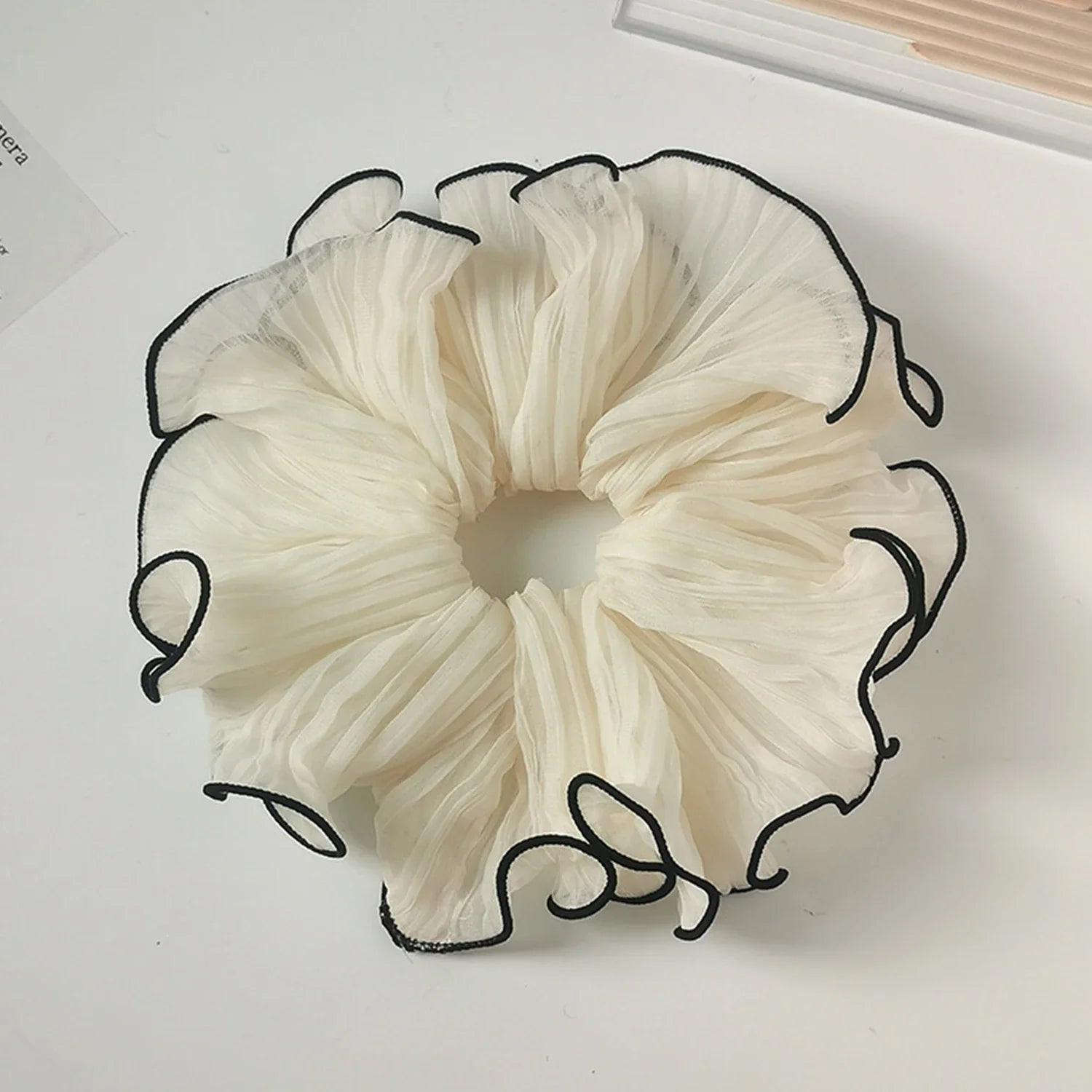 Korean Fashion Big Scrunchies For Girls Pink White Hairties For Bun Hairstyle Hair Bands Hair Accessories For Women Headwear