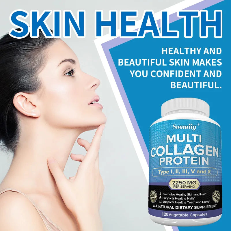 High Strength Collagen Complex - Protein Supplement for Firm Skin, Healthy Joints, Hair and Nails, 120 Capsules