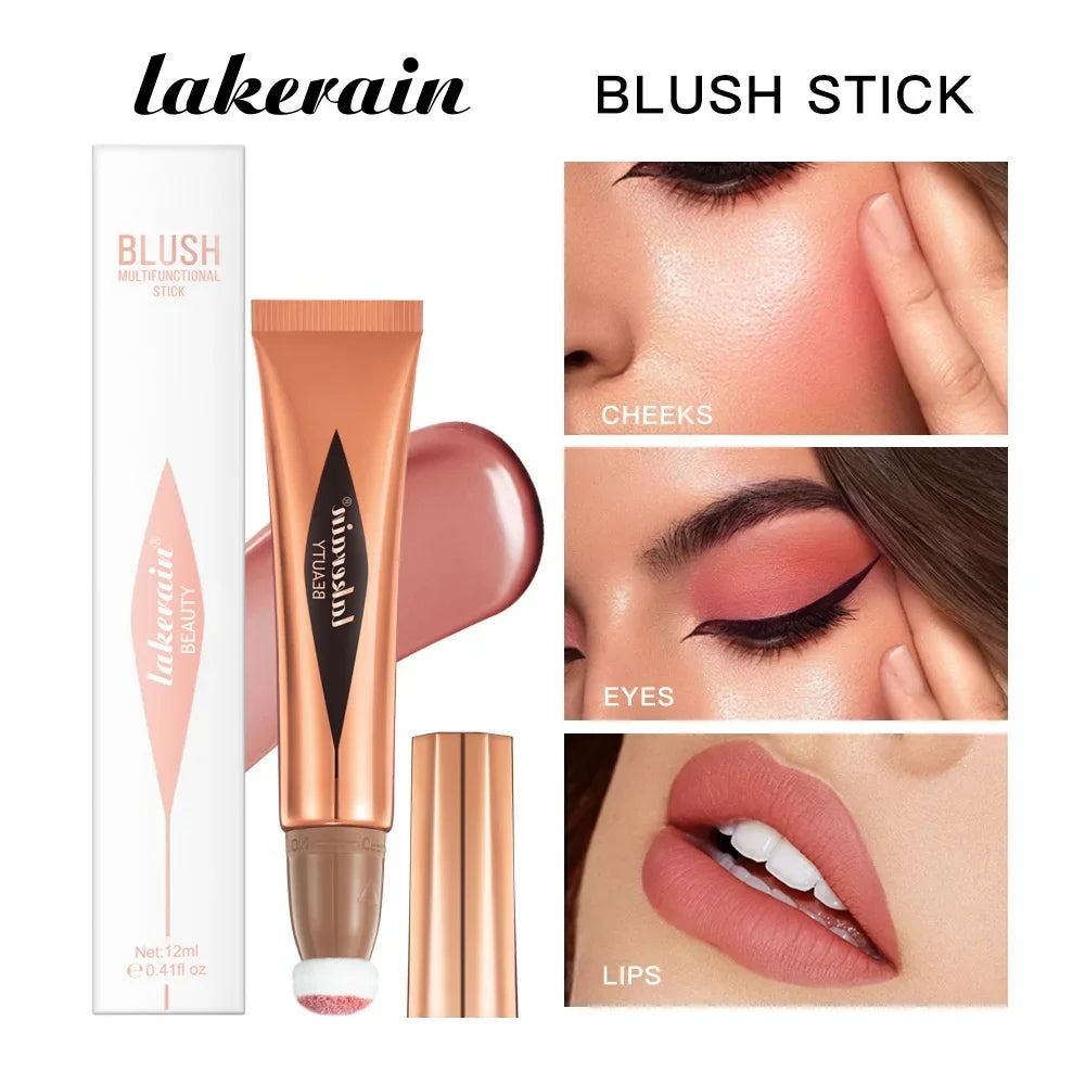 Multifunctional Makeup Pen Liquid Blush Bronzer Contouring Highlighter Pearlescent Fine Flash Sponge Tip Beauty Cosmetics Stick
