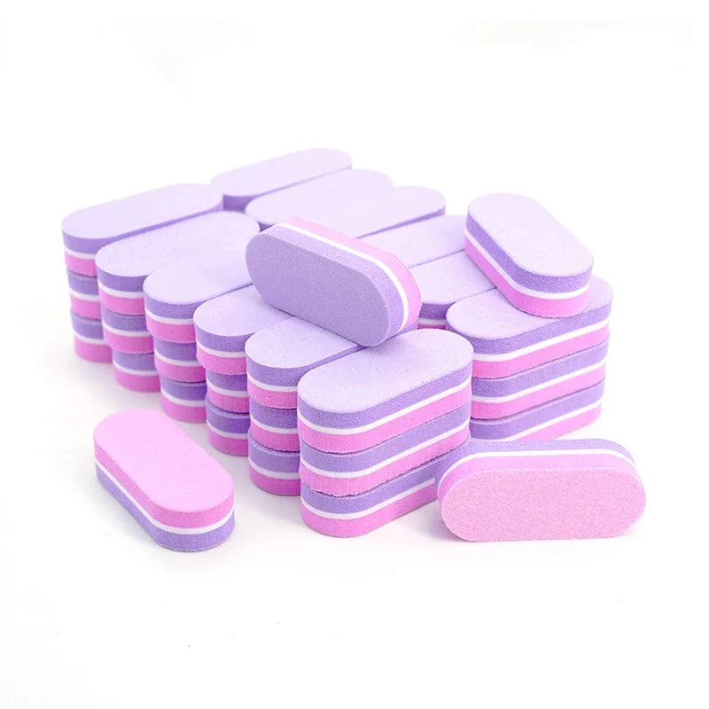 10/20/40Pcs Mini Nails Sponge File Buffer Block Double Color Buffing Sanding File Pedicure Manicure Tool Gel Suplies Accessories