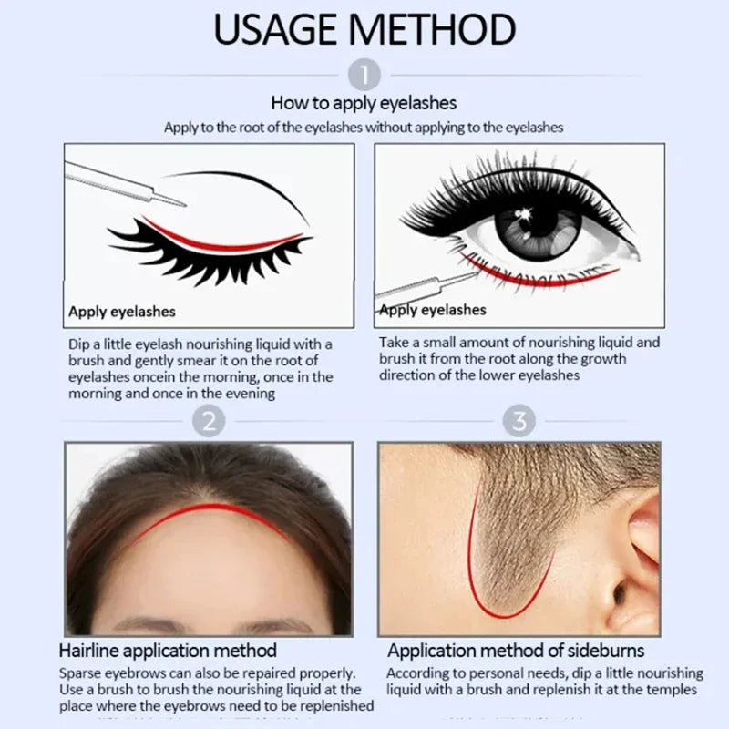 Eyebrow Growth Serum Nourishing Follicles Lashes Enhancer Thick Eyelash Nutrition Liquid Extension Intensive Lengthening 2024