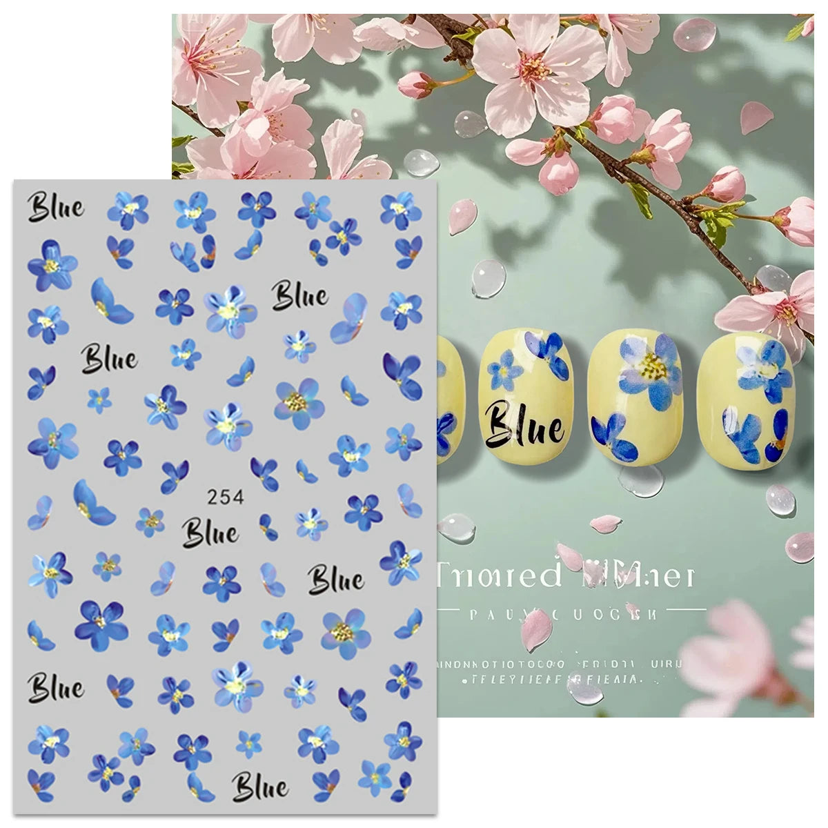 4pcs Spring and Summer Flower Nail Art Stickers - Easy to apply for nail decoration, DIY, gift, wedding party makeup, Y2K