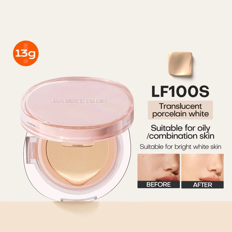 Mistine Foundtion Air Cushion with Natural Dewy Finish Makeup Moisturize Nourish Powdered Cream for Combination Skin 13g 1pc