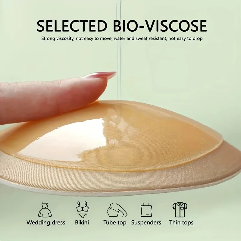 1Pair Silicone Bra Inserts Breast Pads Sticky Push-up Women Bra Cup Thicker Nipple Cover Patch Bikini Inserts for Swimsuit