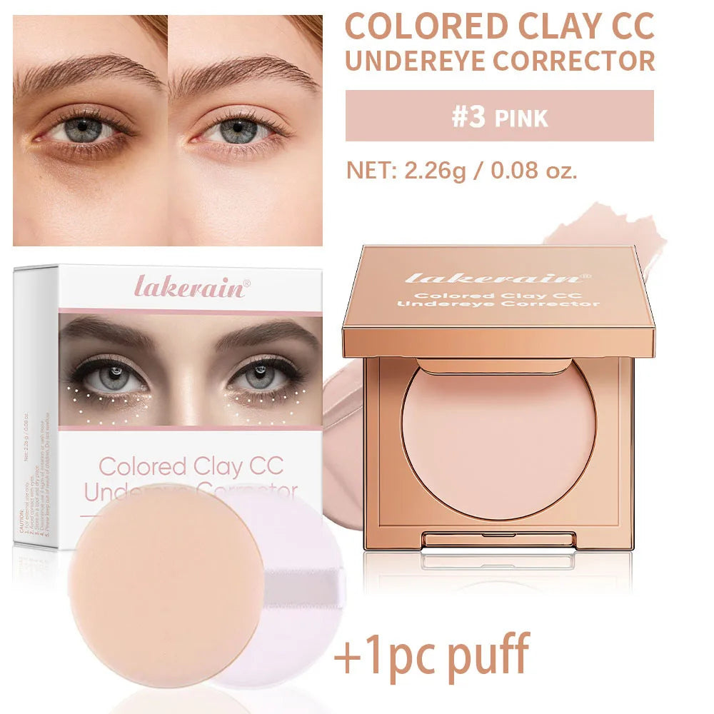 CC Full Coverage Undereye Color Corrector Matte Waterproof Nourishing Full Coverage Pressed Powder Foundation With Puff Makeup