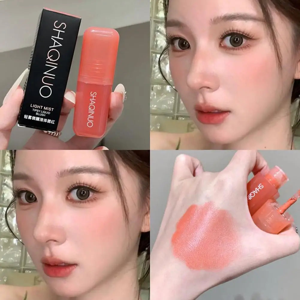 Liquid Blusher Waterproof Sweatproof Brighten Nude Color Matte Blush Stick Natural Rouge Face Makeup