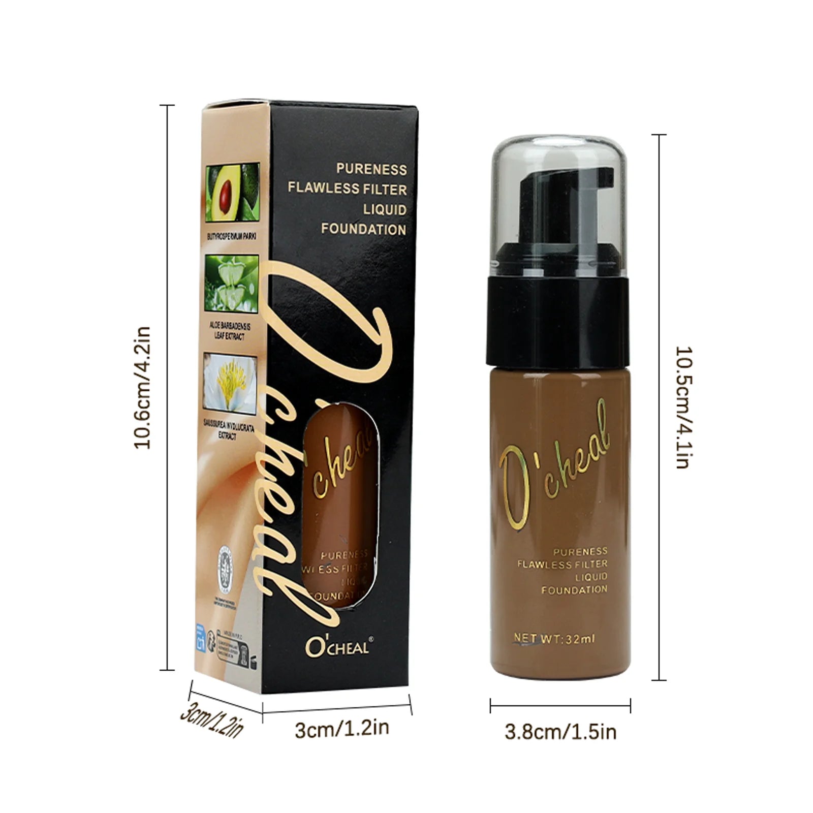 O'cheal Liquid Foundation Cream Oil-Control Matte BB Cream Concealer High Coverage Brighten Skin Waterproof  Facial Cosmetics