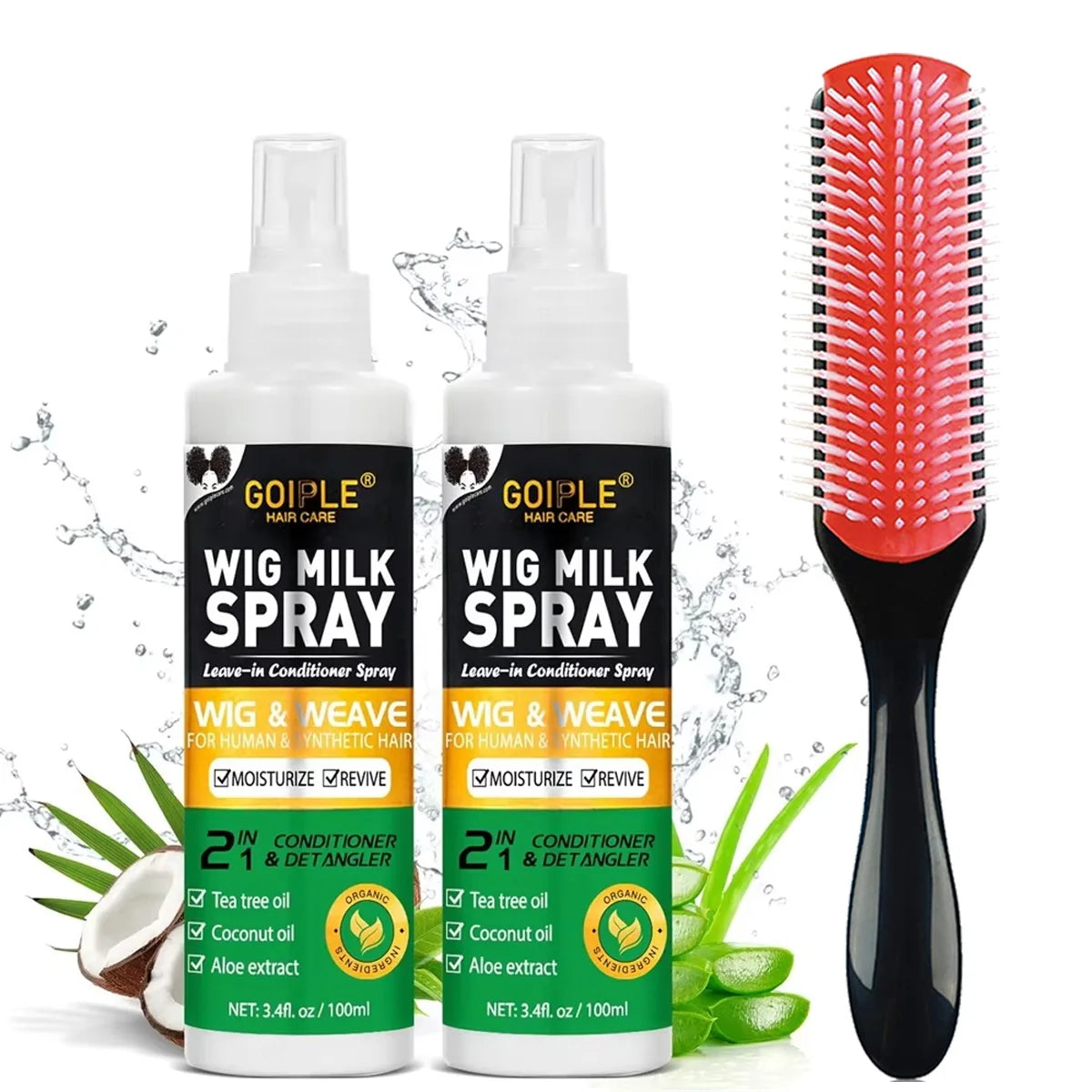 100m Wig Milk Spray for Wigs Smooth and Shiny Wig Leave-in Conditioner Women Synthetic Hair Anti Frizz Moisturizing Care Product