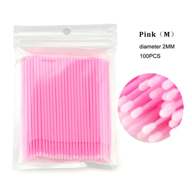 100pcs/lot S M L Size Disposable Cotton Soft Swab Eyelash Extension Microbrush Applicators Individual Mascara Micro Brush Sticks