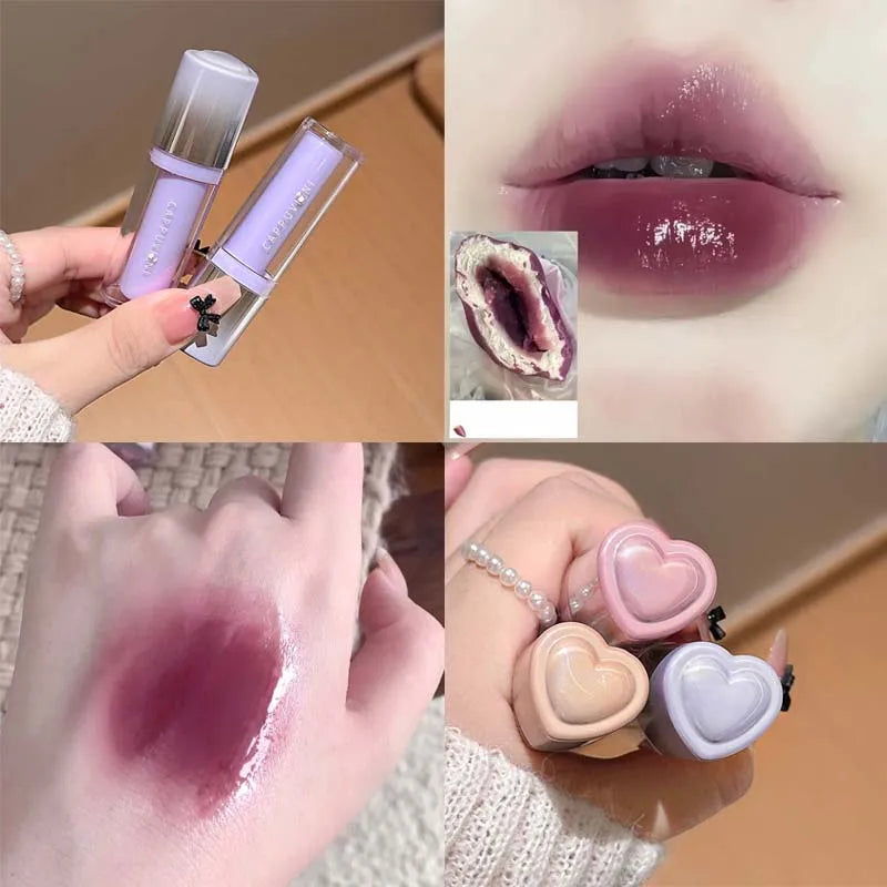 Waterproof Lasting Moisturizing Lightweight Lip Gloss Cute Korea Makeup Clear Fruit Juice Lip Tint Blueberry Wine Stain Lipgloss