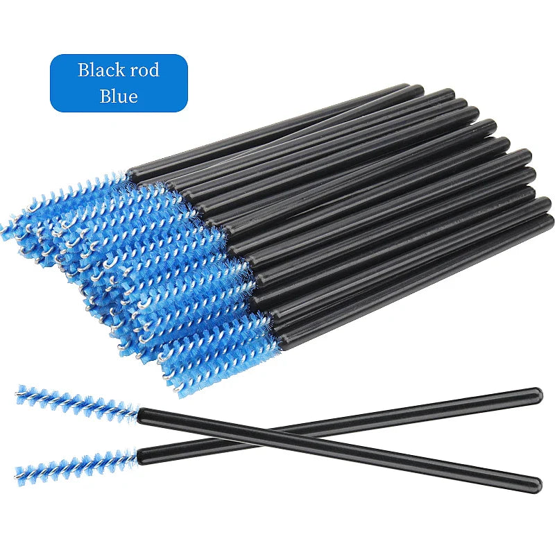 NEW 50Pcs Makeup Eyelash Brushes Disposable Crystal Eyebrow brush Diamond Handle Mascara Wand Applicator Lashes Extension Tools