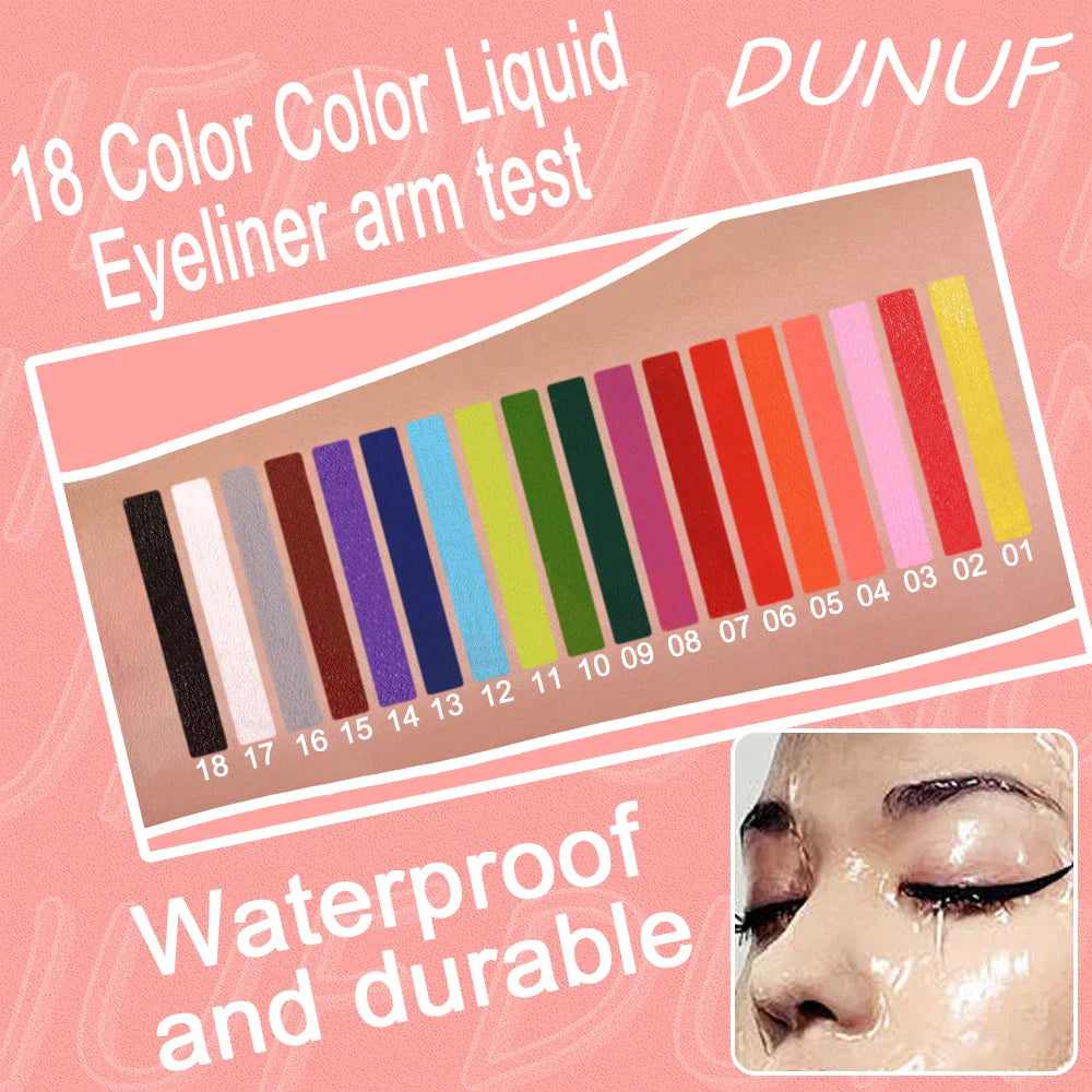 DUNUF 1 Pcs Waterproof Long-Wearing Liquid Eyeliner - Smudge-Resistant, Transfer-Proof, Perfect For Creating Dramatic Looks