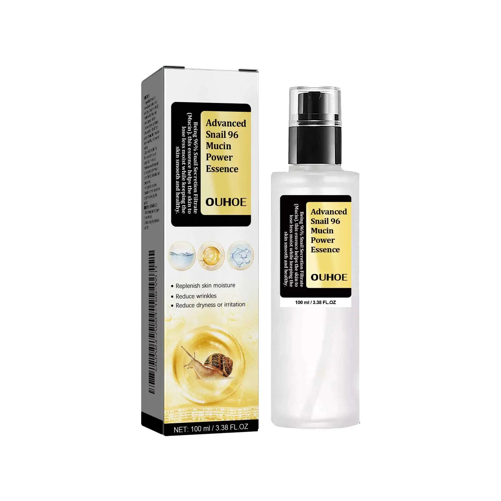 Snail Mucin Peptide Essence,Hyaluronic Acid Skin Repair Serum,Lightens Wrinkles And Dark Spots,Face Moisturizing and Hydrating