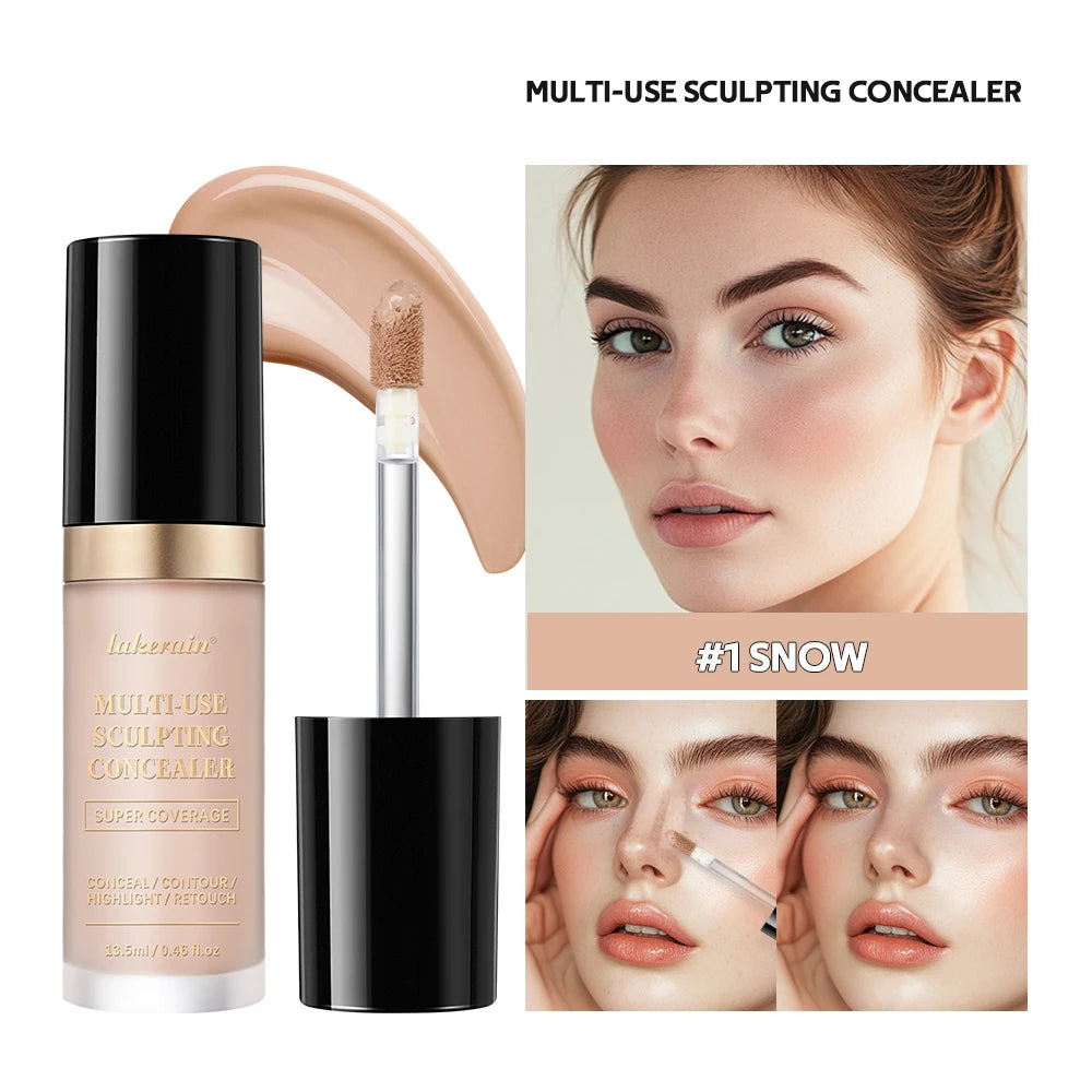 Super Coverage Concealer Multi-Use Cream Oil Free Long Lasting Hydrating Cover Contour Highlight and Retouch Face Makeup