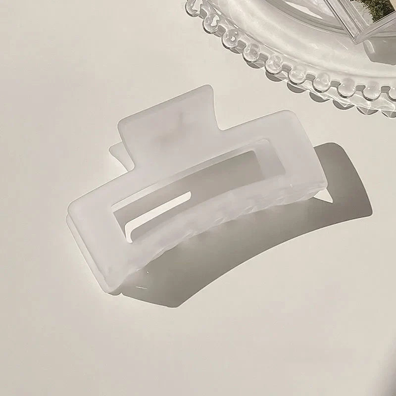 New Women Elegant Transparent Frosted Rectangle Hair Claws Lady Sweet Hair Decorate Toothed Hair Clips Fashion Hair Accessories