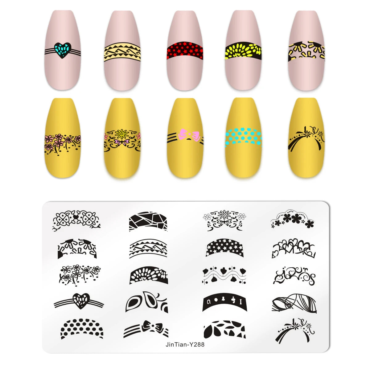 Valentine's Day Nail Stamping Plates Rose Flower Love Theme Nail Art Plate Stainless Steel Halloween Nail Design Stencil Tools