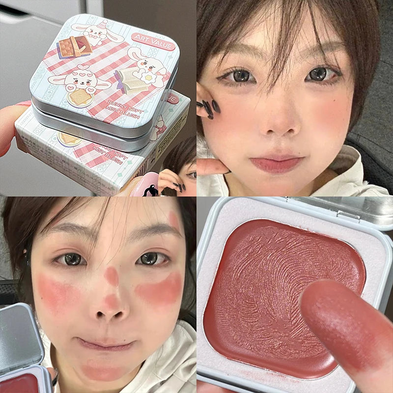 Art Value Single Color Matte Blusher Palette Blush Cream Contour Makeup Natural Cheek Tint Brighten Face Blusher Korean Cosmetic