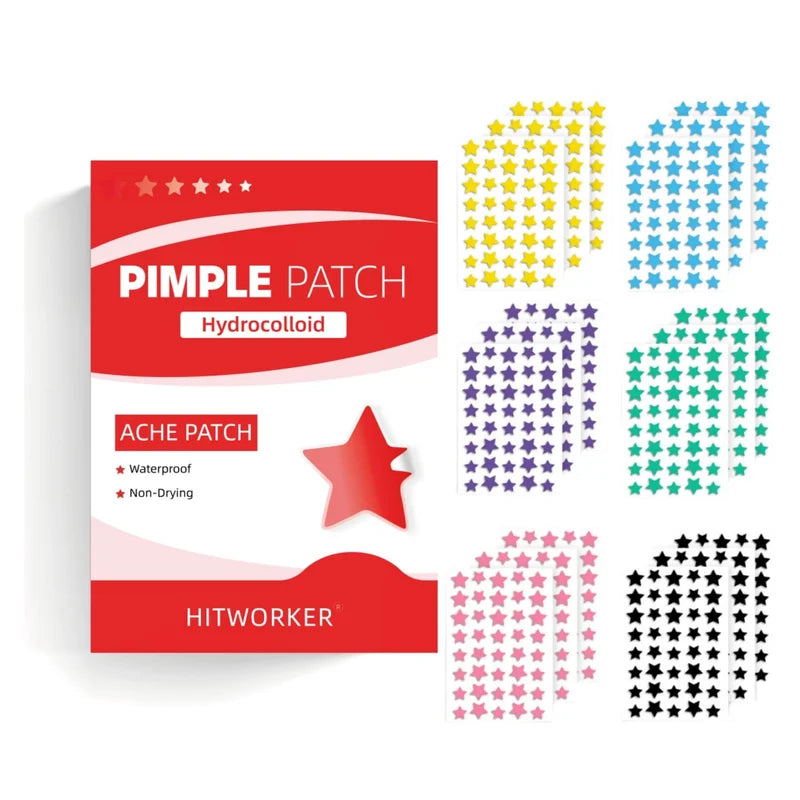 720Pcs Colorful Cute Star Heart Shaped Acne Treatment Sticker Invisible Acne Cover Pimple Patch Skin Care