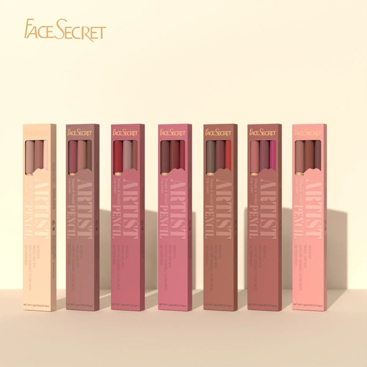 Face Secret 3Pcs Long-Lasting Velvet Lip Liner Matte Lipstick Waterproof Perfect Gift for Christmas Day, Lip Liner Set