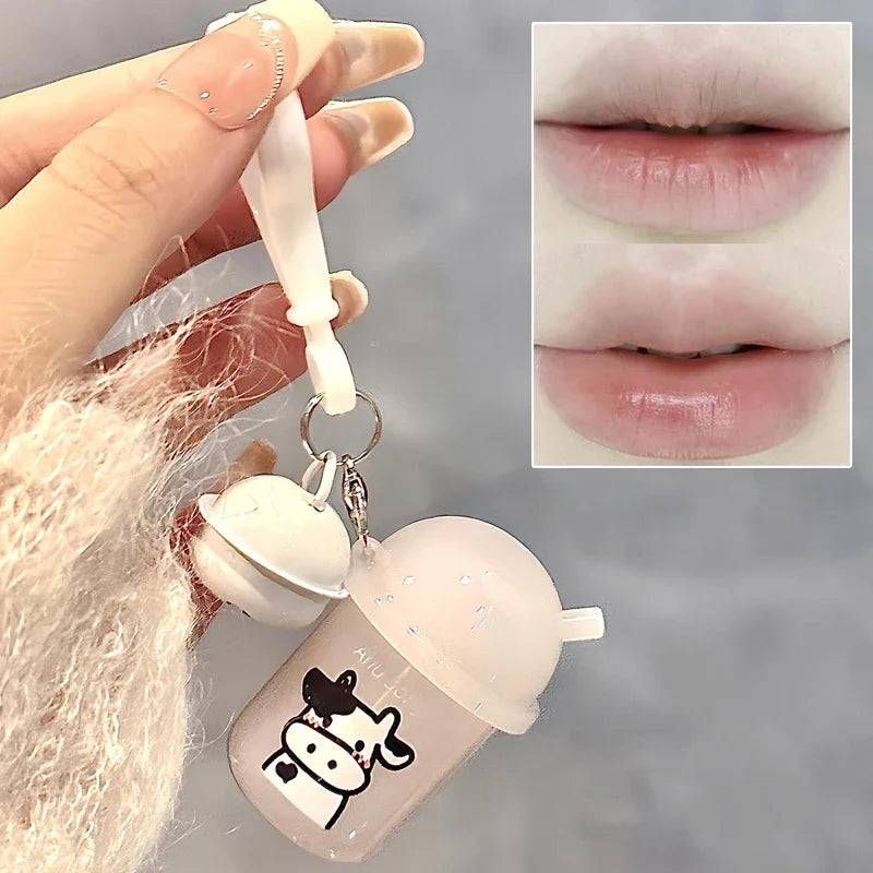 Cute Keychain Lip Balm Moisturizing Lip Gloss Hydrating Reduce Liplines Sleeping Mask Clear Jelly Water Light Lip Oil Lips Care