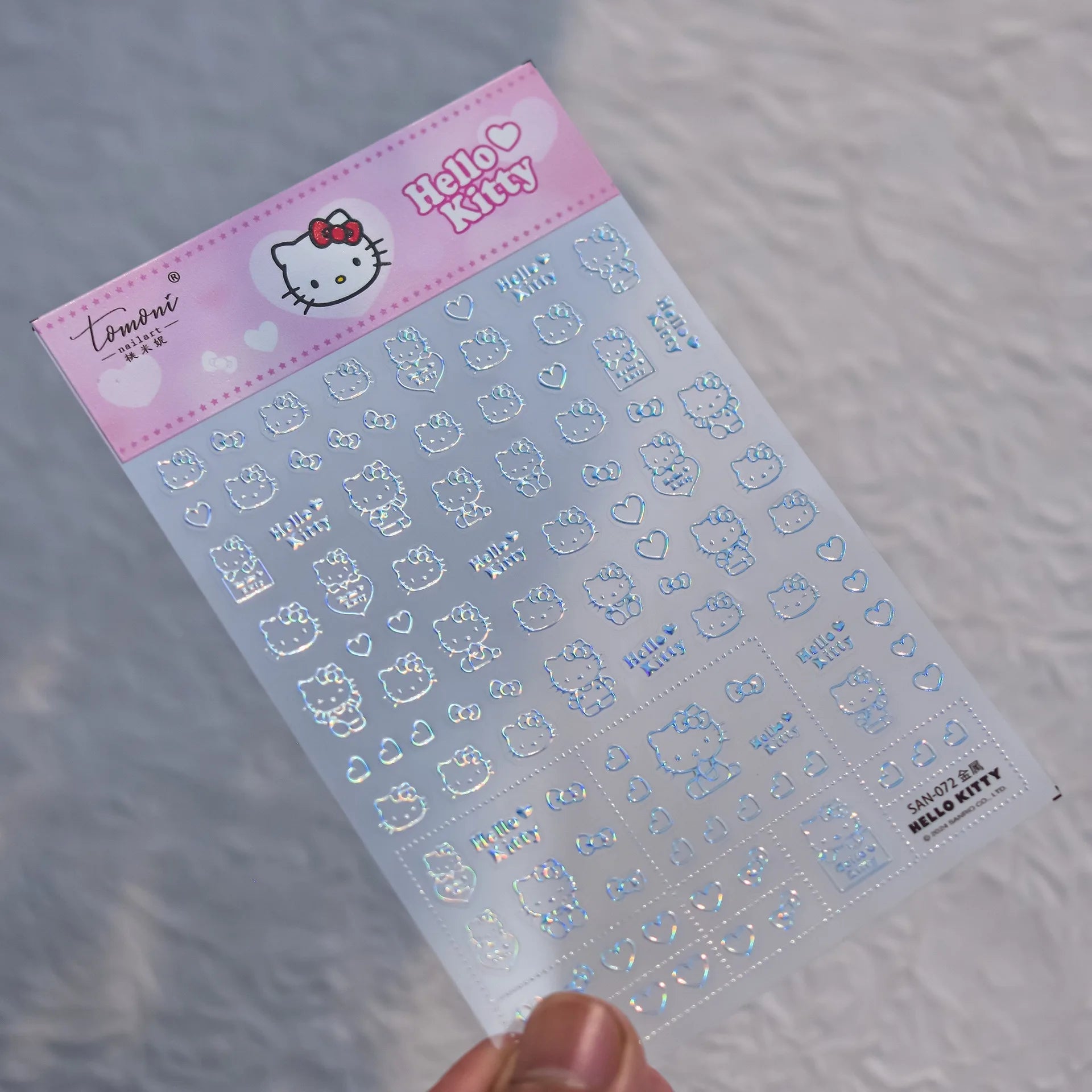 1PCS New Color Laser Hello Kitty Cartoon 5D Nail Stickers Sanrio Cinnamoroll Pochacco Nail Art Supplies DIY Nail Art Stickers