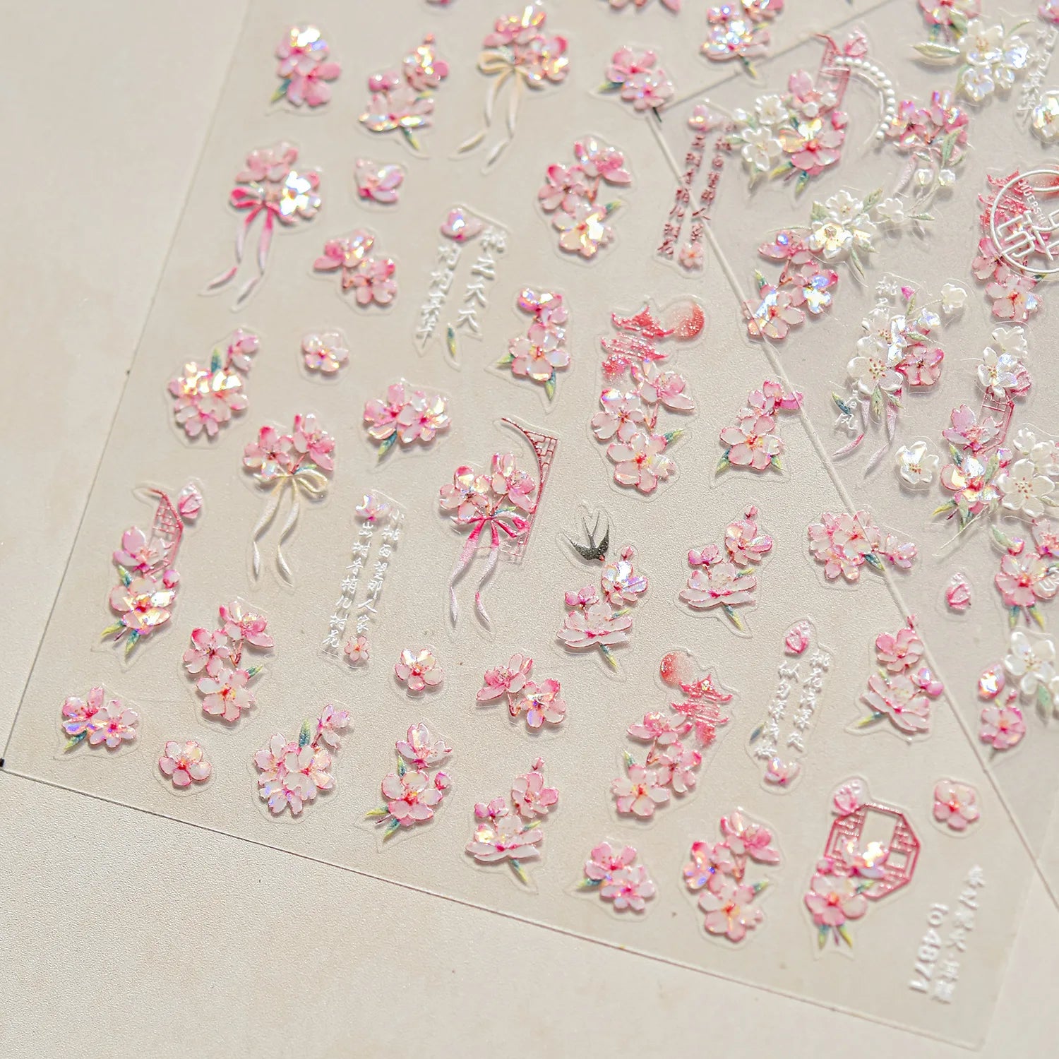 1pcs Dream Flower Window Shell Light Nail Art Stickers Japanese Flower Self Adhesive Stickers Press On Nails Decoration Decals