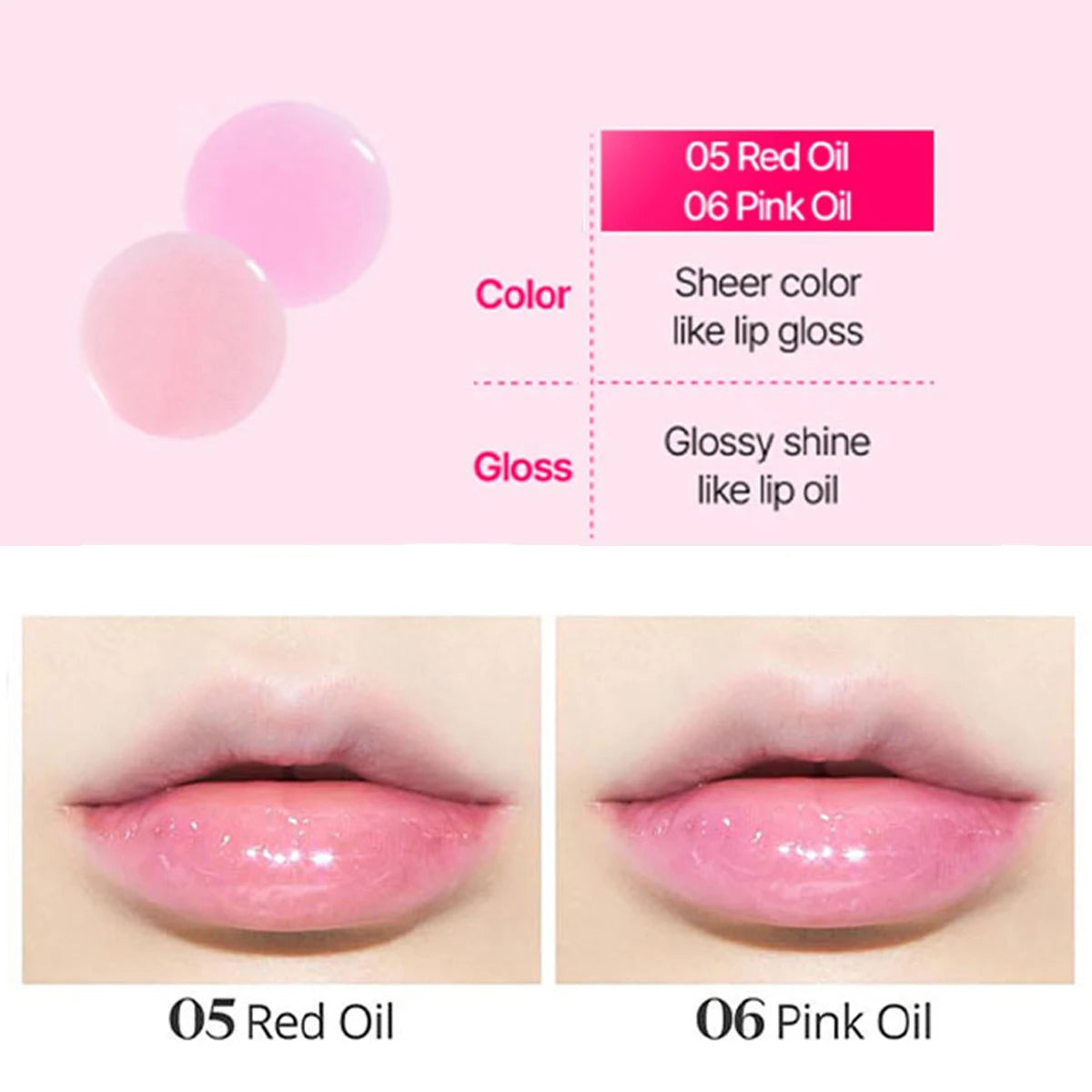[ClearanceSale] ETUDE Dear Darling Oil Tint,Mirror-Like Shine,Sheer & Tinted Color,Creates Plump Lips,K-Beauty,Korean Makeup