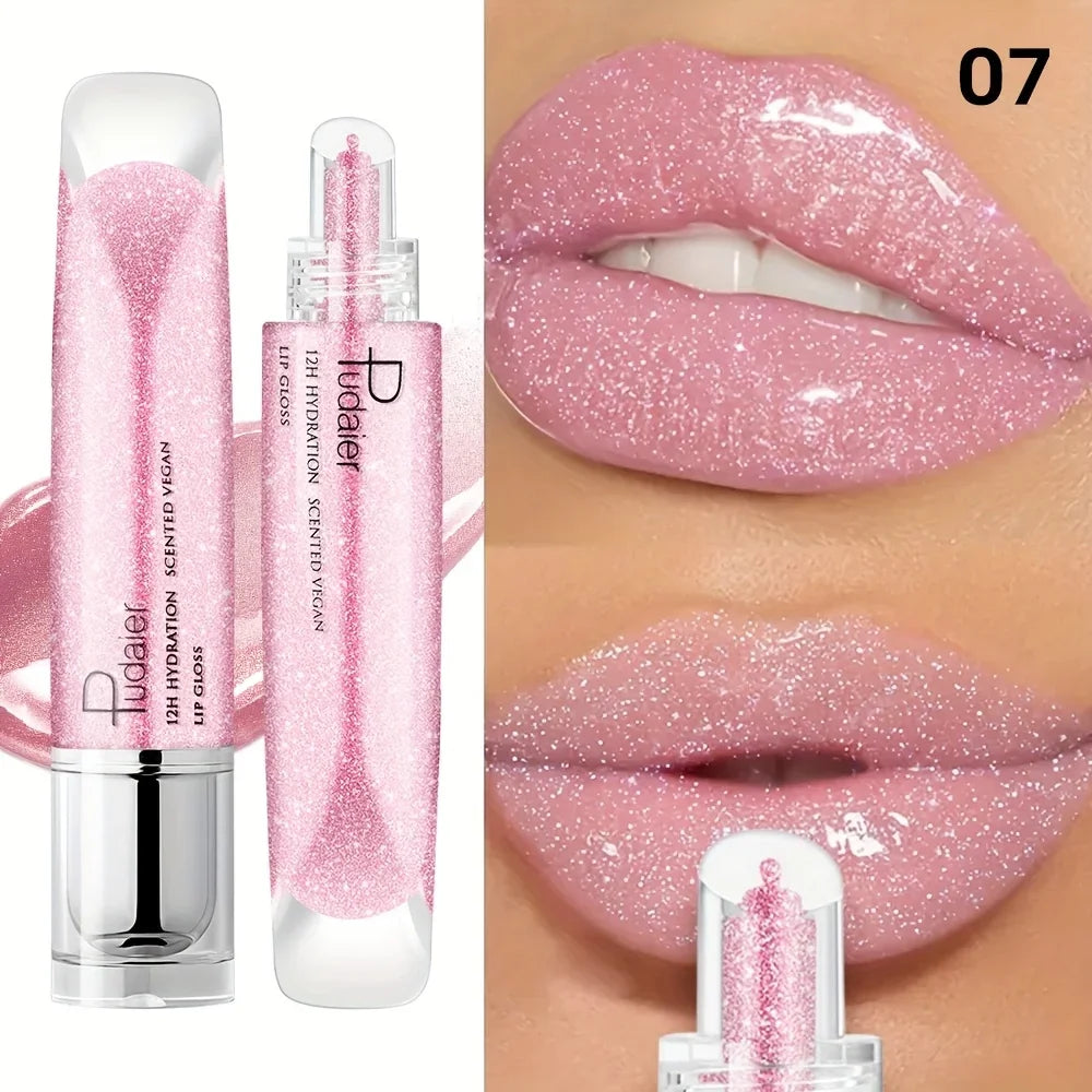 Non Sticky Waterproof Lip Gloss High Shine Long Lasting Moisturizing Plumping Lip Glaze Easy Application