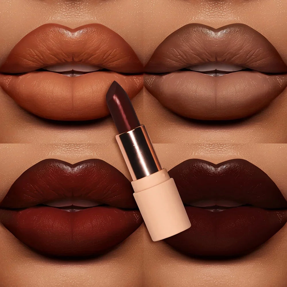 Coffee Velvet Lipstick – Luxurious Deep Shade, Nourishing Matte Finish, Long-Lasting Waterproof Lip Color for All-Day Wear