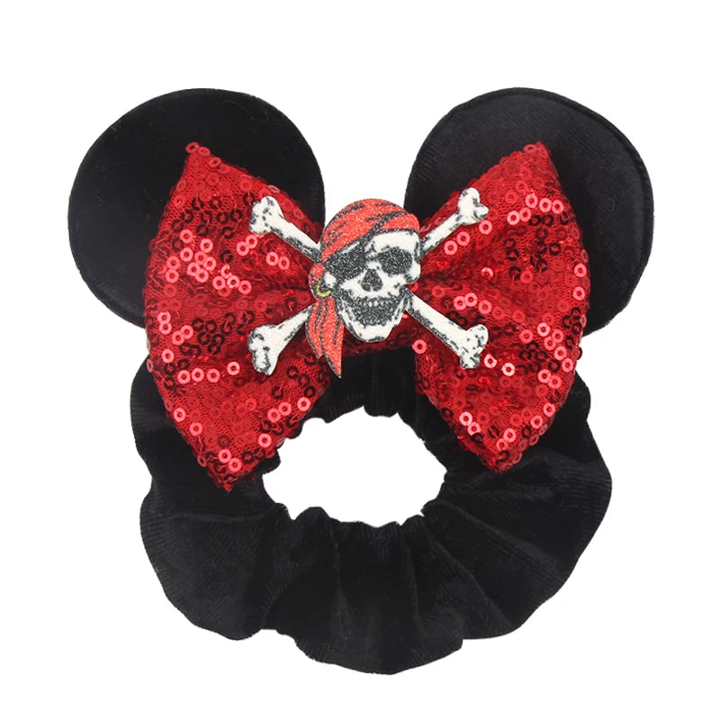 Women Ears Hair Scrunchies Velvet Hairbands For Girls Sequins Bows Headband Women Trip DIY Accessories Mouse Party Decor