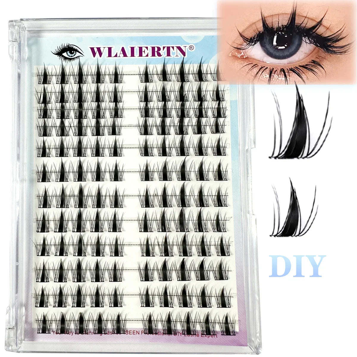 10-14-Individual Lashes 12Row DIYClusters Natural Long Manga False Eyelashes Extension Makeup Tool Individual Eyelash maquillaje