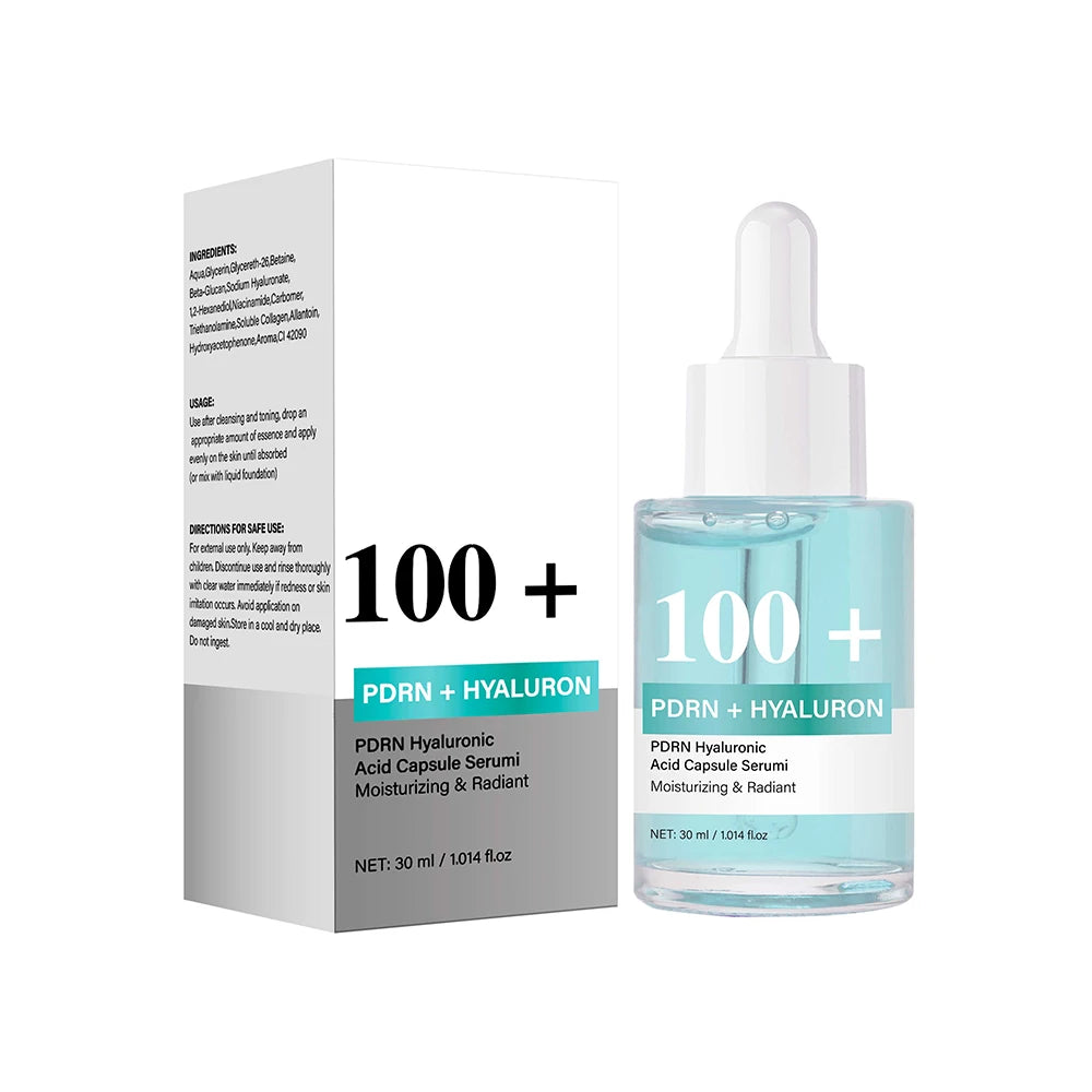 PDRN Hyaluronic Acid Capsule 100 Serum, Radiant Face Serum for Women Hyaluronic Acid, Hydration, Moisture, Korean Skincare, 30ml