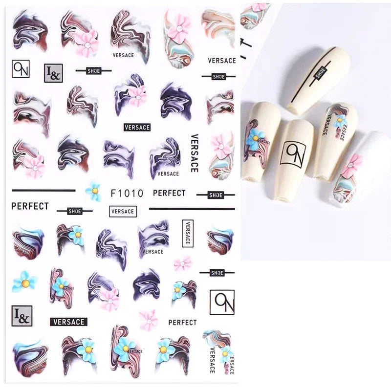 1pcs Sakura Flower 3D Nail Stickers White Cherry Blossom Nail Art Decals Spring Summer Adhesive Slider Decor Wedding Manicure