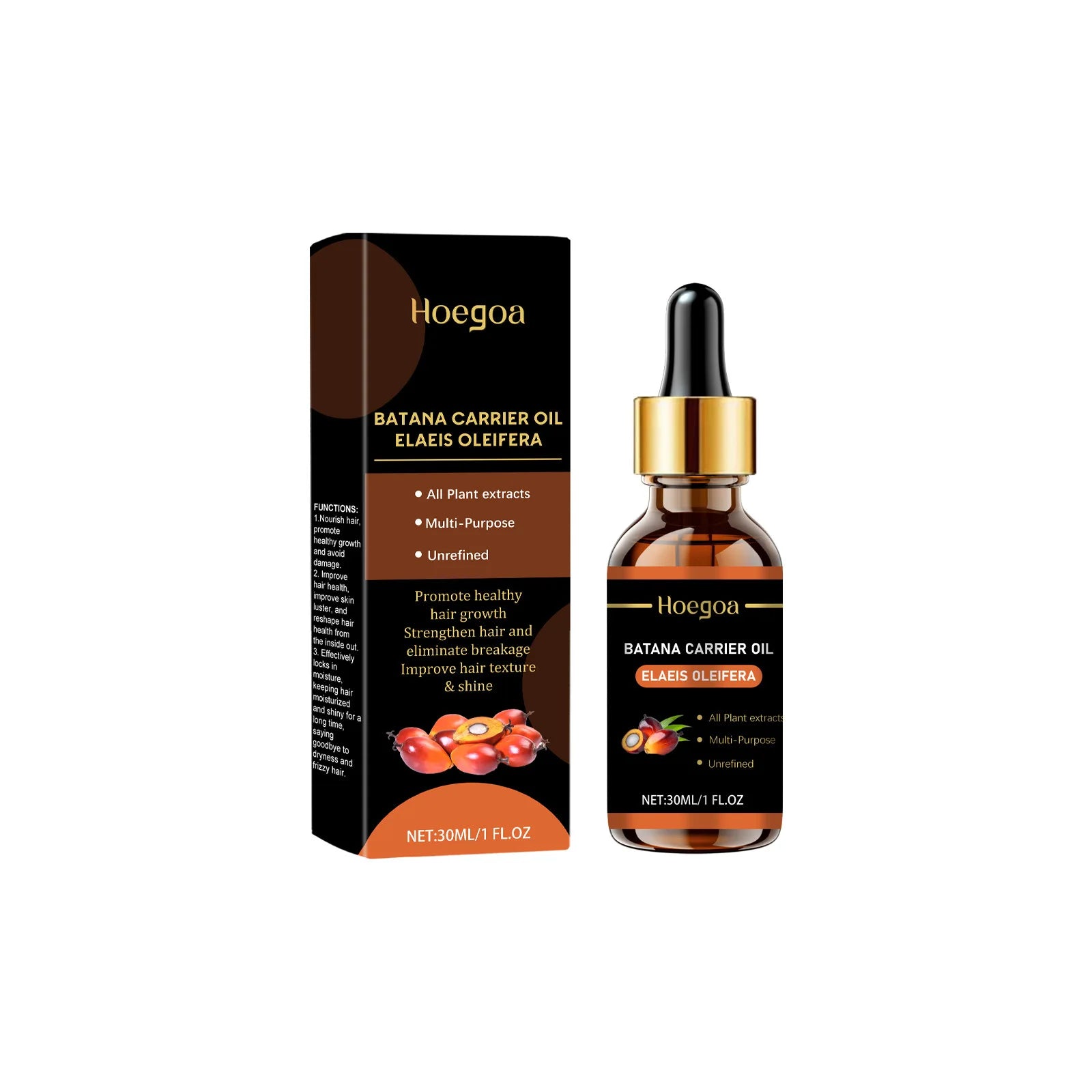 Batana Hair Growth Oil Thinning T-reatment Repair Damaged Prevent Baldness Scalp Massage Strengthen Loss Vitamin Hair Care Serum