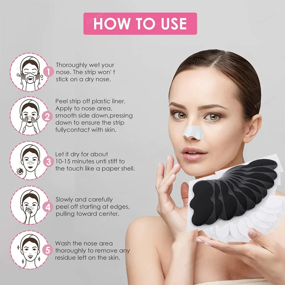 15pcs Blackhead Nose Strips Deep Cleansing Nasal Spot Facial Dot Stickers Nose Mask Shill For Acne & Black Head