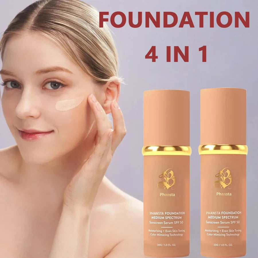 4 in 1 Liquid Foundation Concealer Full Coverage Long Lasting Waterproof Professional Makeup for Dark Circles And Blemishes