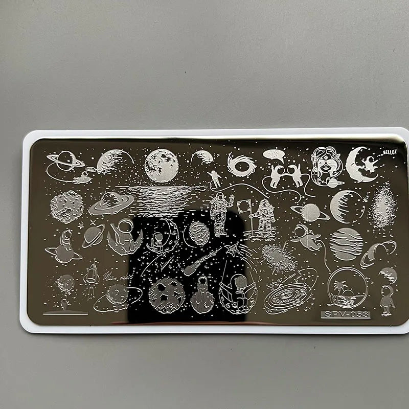 XMQ Nail Art Stamping  Plates Carton Flowers Template