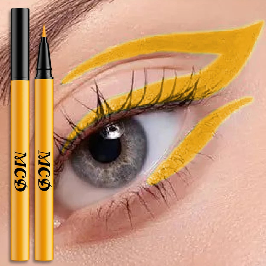 8Colors Liquid Eyeliner Neon Colored Eyeliner Pen Waterproof Uv Blacklight Fluorescent Face Body Paint Makeup Yellow Purple Red