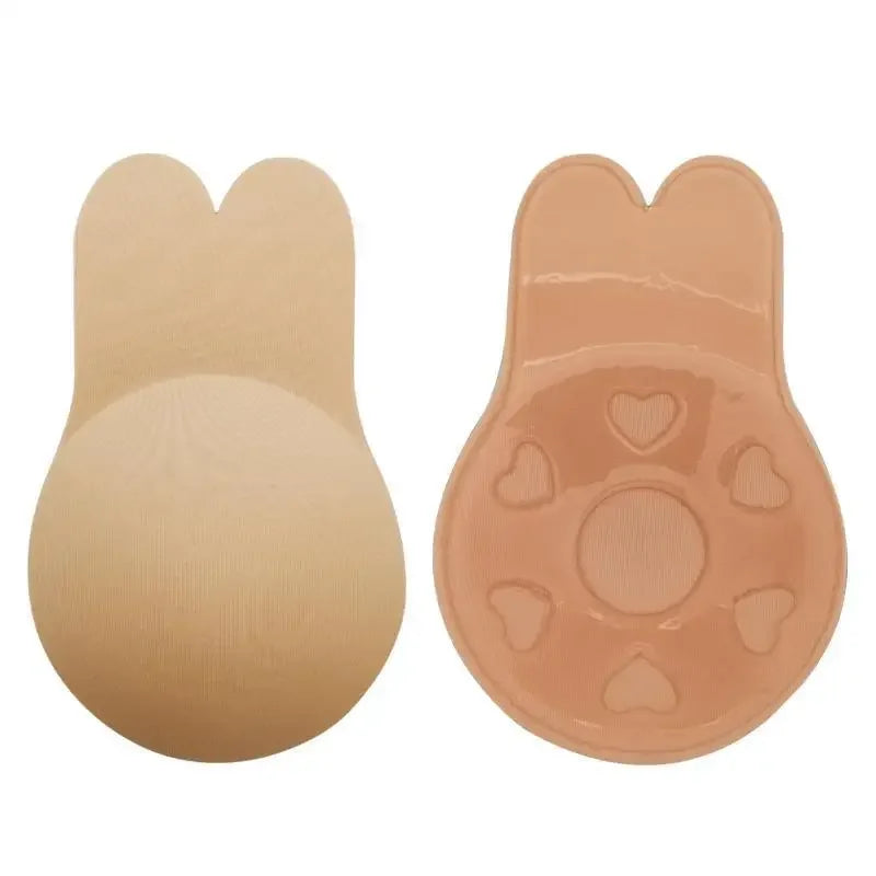 1/2Pairs Women Bras Self Adhesive Silicone Strapless Invisible Bra Reusable Sticky Breast Lift Tape Rabbit Nipple Cover Bra Pads
