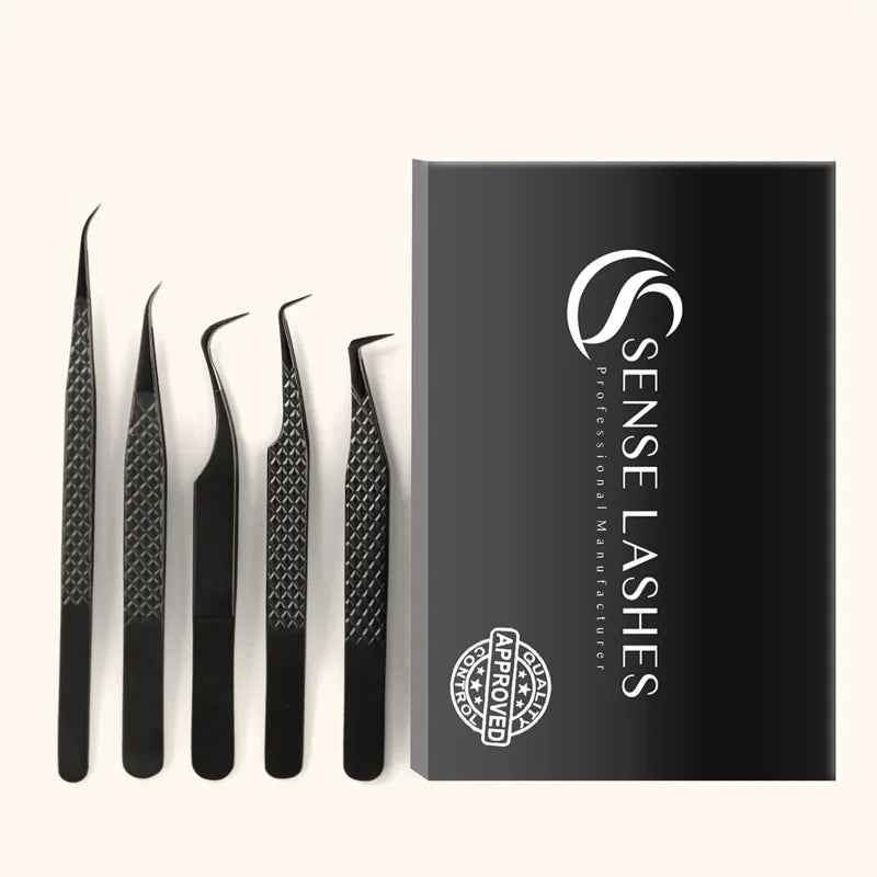 SENSE LASHES Fiber Tip Anti-slip Eyelash Tweezer Lash Isolation Tweezer Eyebrow Tweezer pinzas para extensión de pestañas