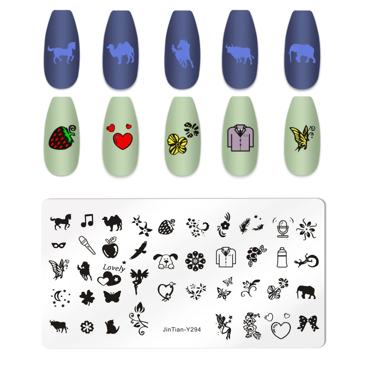 Valentine's Day Nail Stamping Plates Rose Flower Love Theme Nail Art Plate Stainless Steel Halloween Nail Design Stencil Tools