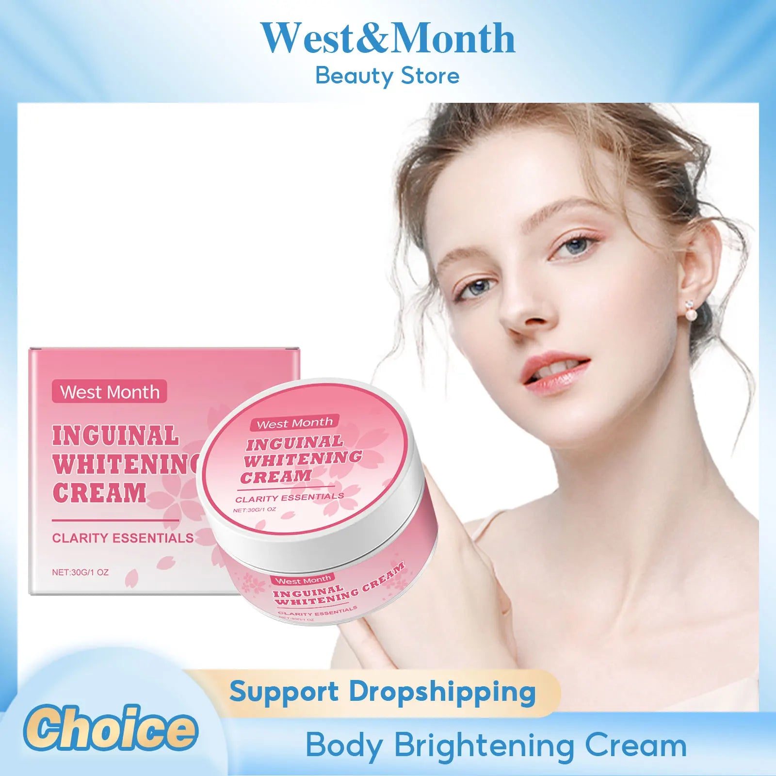 Body Whitening Cream Private Part Underarm Bleaching Butt Knee Brighten Remove Inner Thigh Intimate Inguinal Dark Dull Skin Care